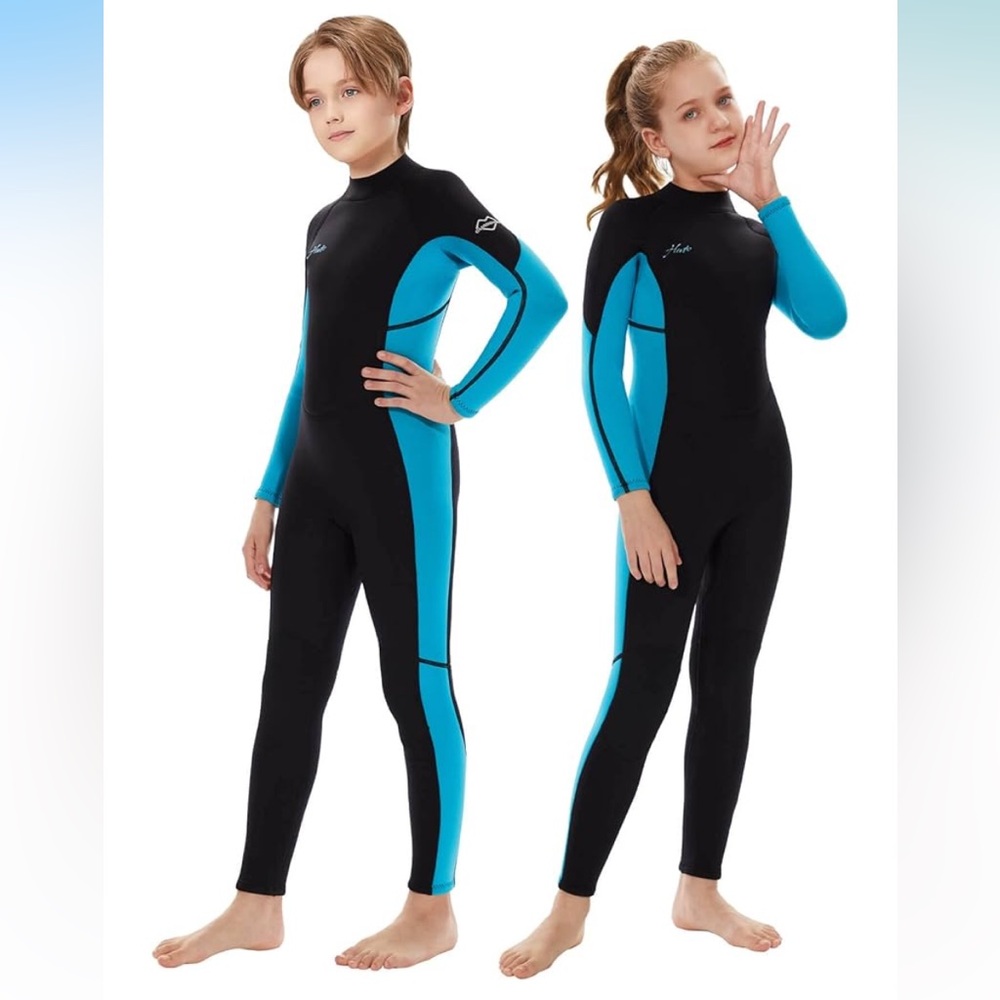 Hevto Kids Wetsuit for Boys Girls 3/2mm Neoprene Full Wet Suits Surfing